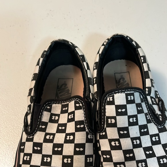 Vans Black and White Checkered Slip-On Shoes - Picture 3 of 4